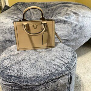 Beige True Religion Satchel Tote